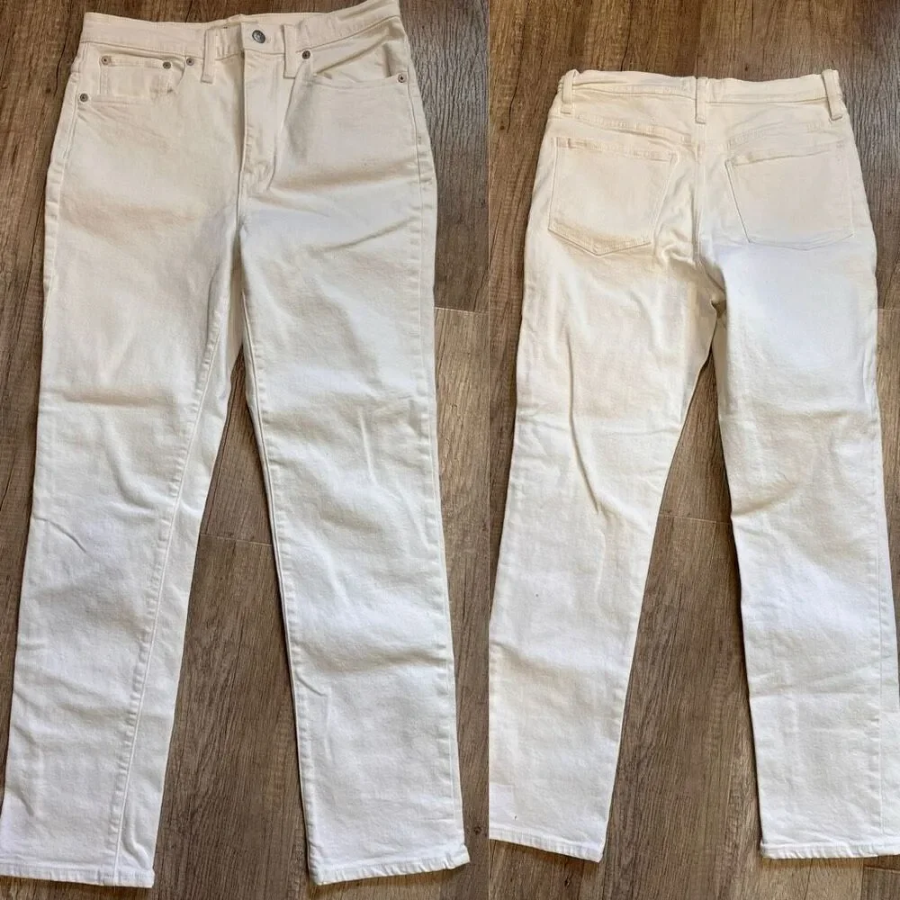 Madewell The High-Rise Slim Boyjean Boyfriend Jeans‎ in Tile White Size 27”